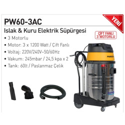 Islak Kuru Süpürge, 2 Motorlu 65 Lt Islak Kuru Süpürge, 2 Motorlu 65 Lt